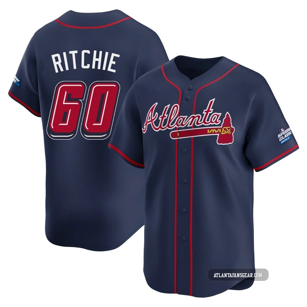J R Ritchie Atlanta Braves Men's JR Ritchie #60 Limited Atlanta Braves Blue Powder 2026 City ...