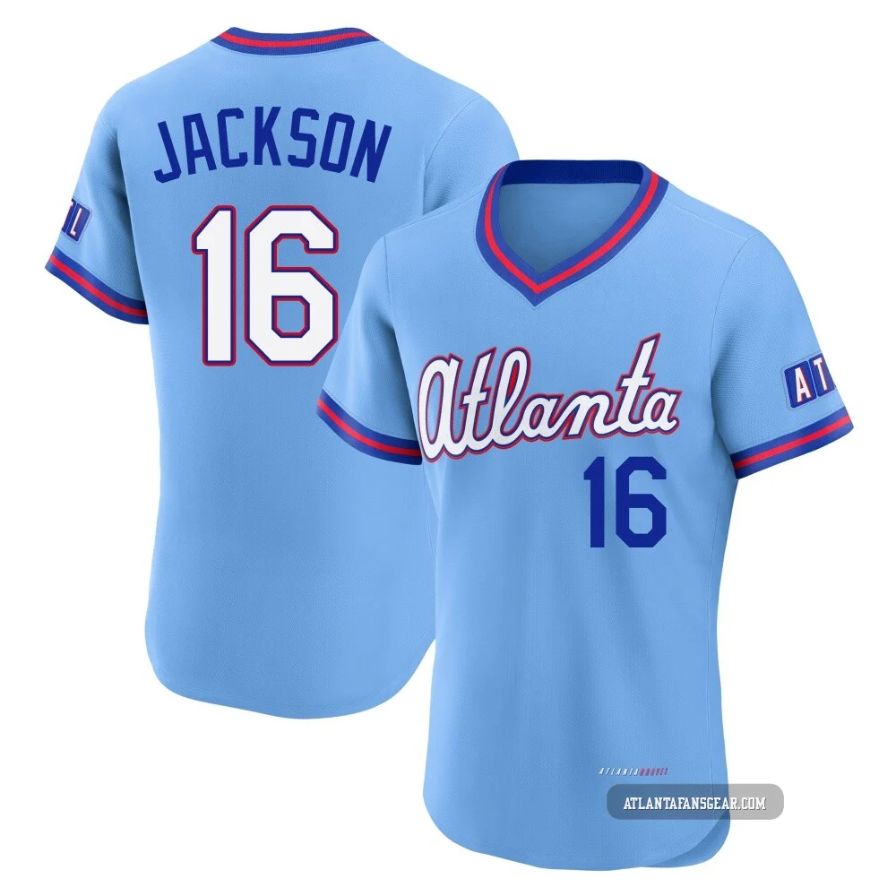 Men's Sonny Jackson ＃16 Authentic Atlanta Braves Blue Powder 2026 City Connect Stadium Jersey